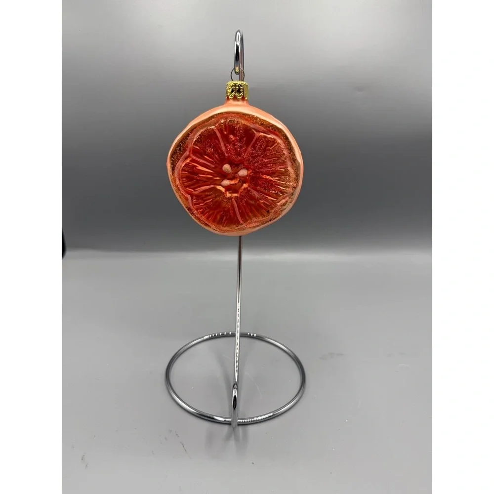 German Czech half Orange Slice Glass Ornament Glitter Christmas Holiday pretty